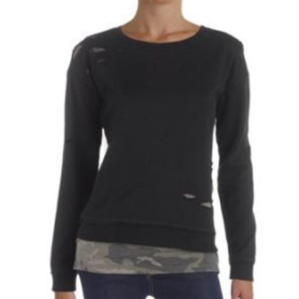 Generation Love Black Distressed Crewneck Sweatshirt